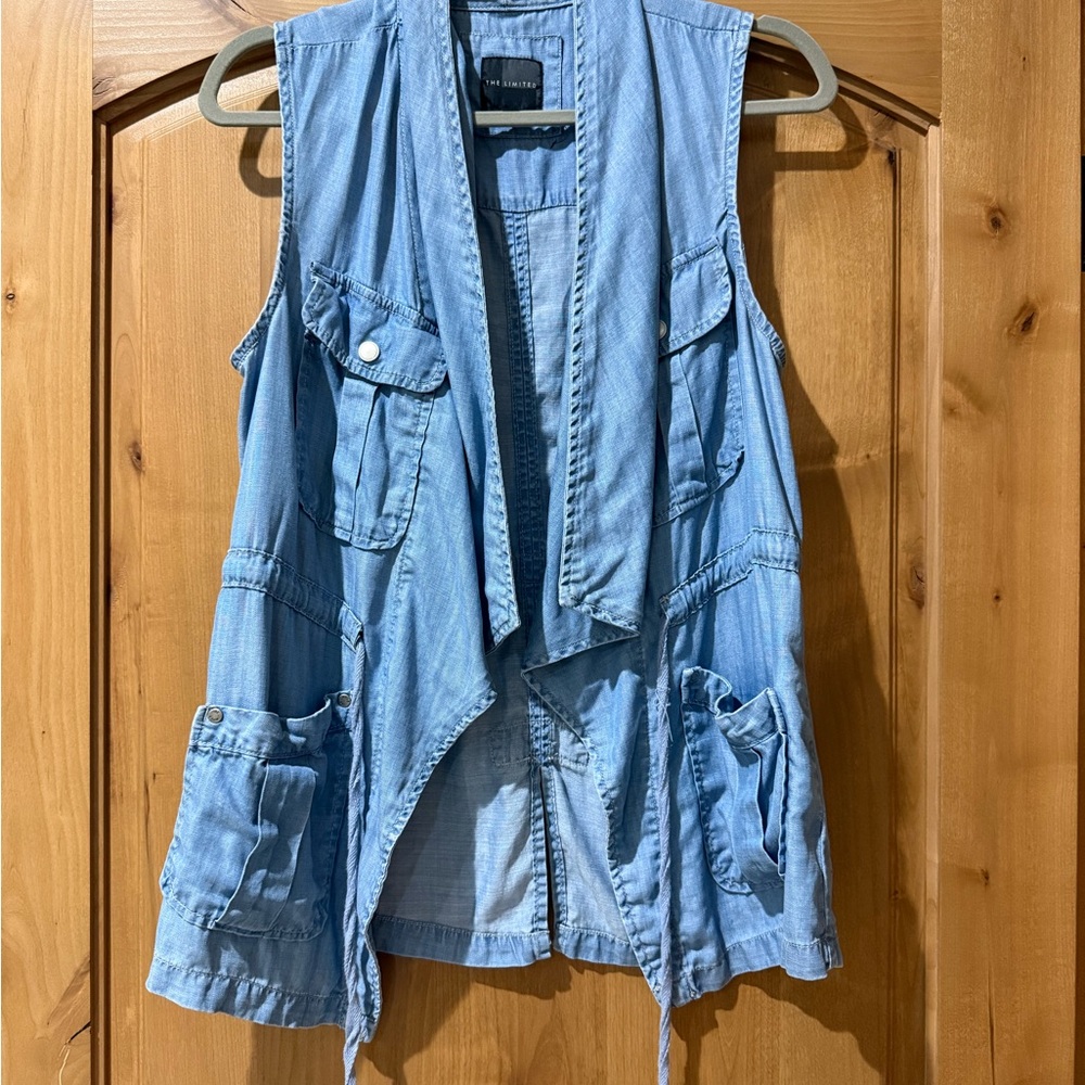 The Limited Light Blue Denim Vest